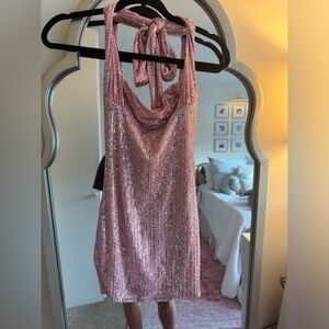 Pink sequin dress